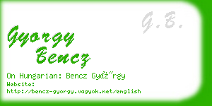 gyorgy bencz business card